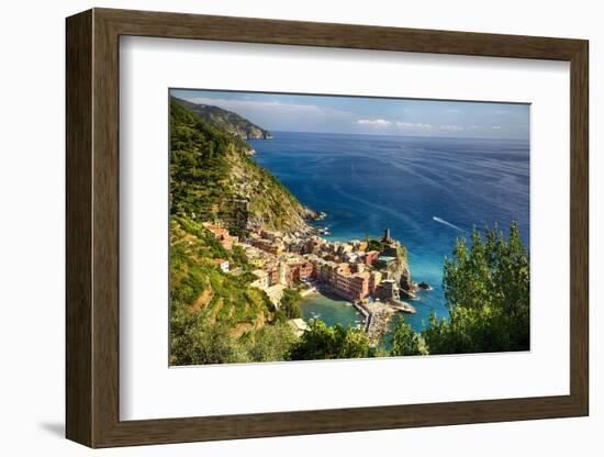 Ligurian Coast View At Vernazza, Italy-George Oze-Framed Photographic Print