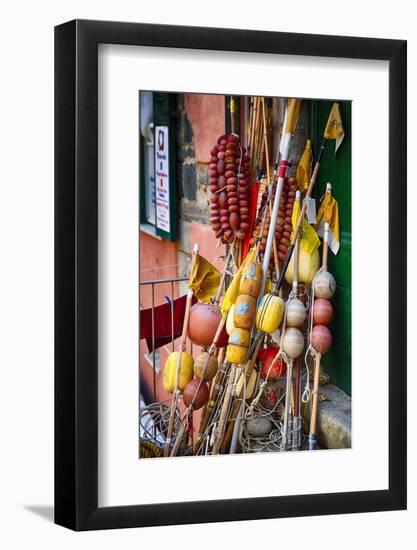 Ligurian Fishing Buoys, Vernazza, Italy-George Oze-Framed Photographic Print