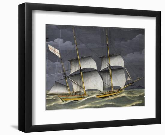 Ligurian Polacca under Windy Conditions, Tempera, 18th Century-null-Framed Giclee Print