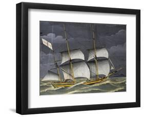 Ligurian Polacca under Windy Conditions, Tempera, 18th Century-null-Framed Giclee Print