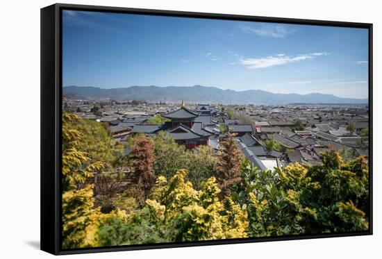 Lijiang Old Town with Mufu (Mu Residence) (Wood Mansion), Lijiang, Yunnan, China, Asia-Andreas Brandl-Framed Stretched Canvas