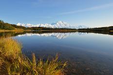 Denali Mountain and Reflection Pond-lijuan-Mounted Photographic Print