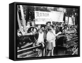 Likbez. Scholars at a Factory Building, 1930-Karl Karlovich Bulla-Framed Stretched Canvas
