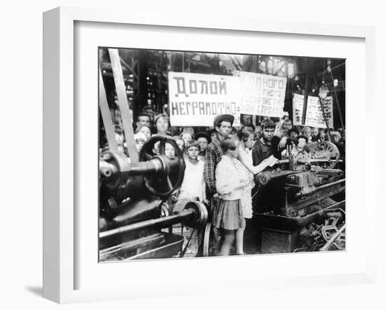 Likbez. Scholars at a Factory Building, 1930-Karl Karlovich Bulla-Framed Giclee Print