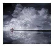 A Cloudy Day at Split Rock Lighthouse-Like He-Framed Stretched Canvas