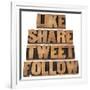 Like, Share, Tweet, Follow Words-PixelsAway-Framed Art Print