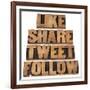 Like, Share, Tweet, Follow Words-PixelsAway-Framed Art Print