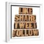 Like, Share, Tweet, Follow Words-PixelsAway-Framed Art Print