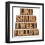 Like, Share, Tweet, Follow Words-PixelsAway-Framed Art Print