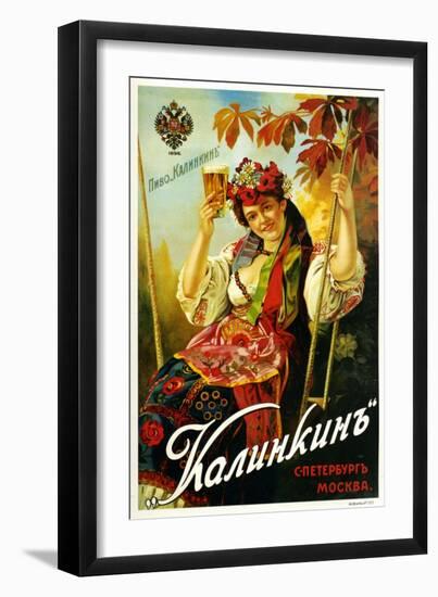 Like Your in the Tropics on a Swing, Kalinkin Beer in Tall Glasses-null-Framed Art Print