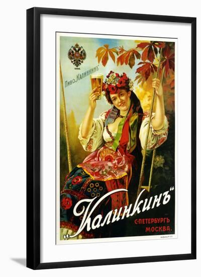 Like Your in the Tropics on a Swing, Kalinkin Beer in Tall Glasses-null-Framed Art Print