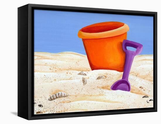 Lil Beach Bucket-Cindy Thornton-Framed Stretched Canvas