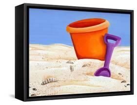 Lil Beach Bucket-Cindy Thornton-Framed Stretched Canvas