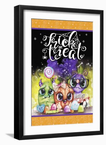 Lil Monsters - Halloween - Flag Design-Sheena Pike Art And Illustration-Framed Giclee Print