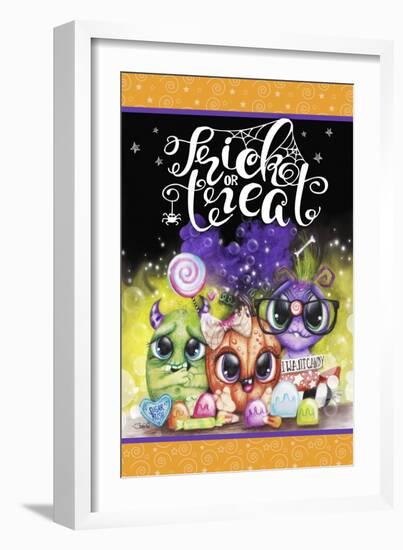 Lil Monsters - Halloween - Flag Design-Sheena Pike Art And Illustration-Framed Giclee Print