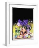 Lil Monsters - Halloween - Portrait-Sheena Pike Art And Illustration-Framed Giclee Print