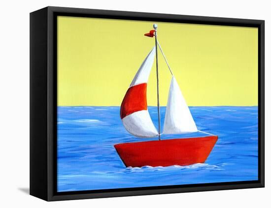 Lil Sailboat-Cindy Thornton-Framed Stretched Canvas