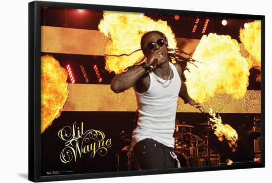 Lil Wayne - Stage Fire-Trends International-Framed Poster