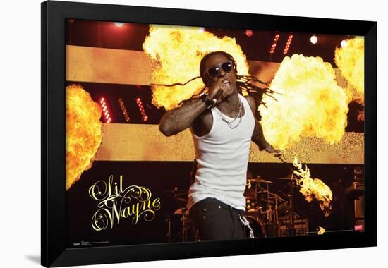 Lil Wayne - Stage Fire-Trends International-Framed Poster