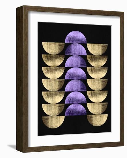 Lilac and Ochre Mid Century Circles-Eline Isaksen-Framed Art Print