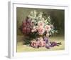 Lilac and Peonies with Irises-Pauline Caspers-Framed Giclee Print