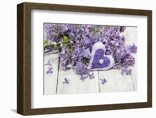 Lilac, Blossoms, Mauve, Violet, Heart-Andrea Haase-Framed Photographic Print