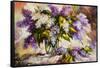 Lilac Bouquet In A Vase-balaikin2009-Framed Stretched Canvas