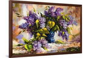 Lilac Bouquet In A Vase-balaikin2009-Framed Art Print