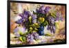 Lilac Bouquet In A Vase-balaikin2009-Framed Art Print