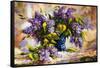 Lilac Bouquet In A Vase-balaikin2009-Framed Stretched Canvas