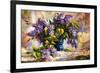 Lilac Bouquet In A Vase-balaikin2009-Framed Art Print