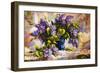 Lilac Bouquet In A Vase-balaikin2009-Framed Art Print
