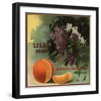 Lilac Brand - Ruddock, California - Citrus Crate Label-Lantern Press-Framed Art Print