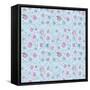 Lilac Flowers on Sky Blue-Effie Zafiropoulou-Framed Stretched Canvas