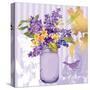 Lilac Mason Jar Bouquet-null-Stretched Canvas