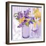 Lilac Mason Jar Bouquet-null-Framed Art Print