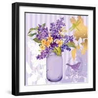 Lilac Mason Jar Bouquet-null-Framed Art Print