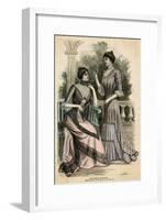 Lilac Stripe Dress 1899-null-Framed Art Print