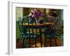 Lilacs and Green Chairs-Pam Ingalls-Framed Giclee Print