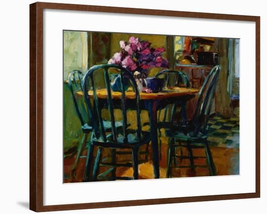 Lilacs and Green Chairs-Pam Ingalls-Framed Giclee Print