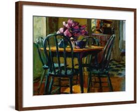 Lilacs and Green Chairs-Pam Ingalls-Framed Giclee Print
