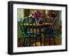 Lilacs and Green Chairs-Pam Ingalls-Framed Giclee Print