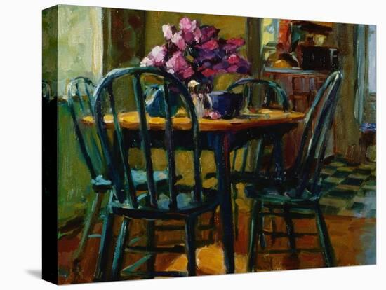 Lilacs and Green Chairs-Pam Ingalls-Stretched Canvas
