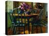 Lilacs and Green Chairs-Pam Ingalls-Stretched Canvas