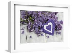 Lilacs, Flowers, Purple, Violet, Heart-Andrea Haase-Framed Photographic Print