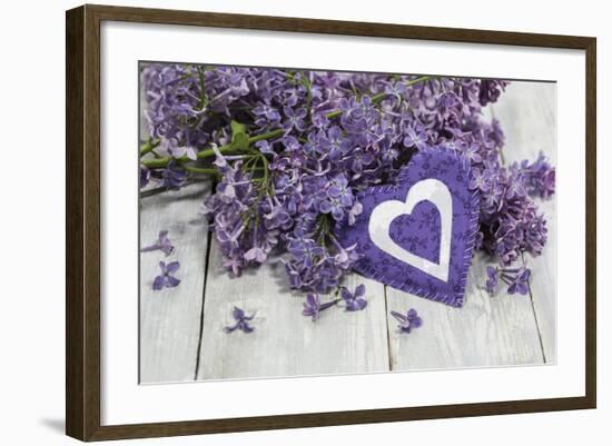 Lilacs, Flowers, Purple, Violet, Heart-Andrea Haase-Framed Photographic Print