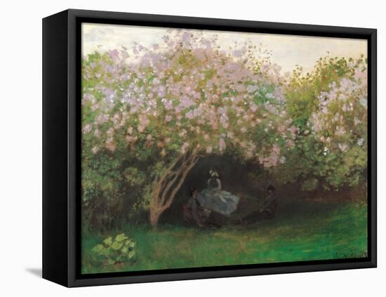 Lilacs. Grey Weather-Claude Monet-Framed Stretched Canvas