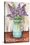 Lilacs Home Sweet Home Jar-Melinda Hipsher-Stretched Canvas