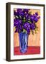 Lilacs In A Blue Glass-Patty Baker-Framed Art Print