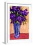 Lilacs In A Blue Glass-Patty Baker-Framed Art Print